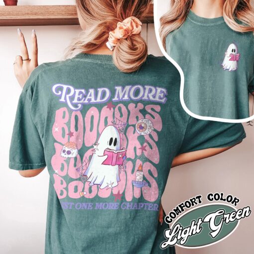 read more booooks halloween t shirt vintage spooky season halloween party shirt womens book lover t shirt