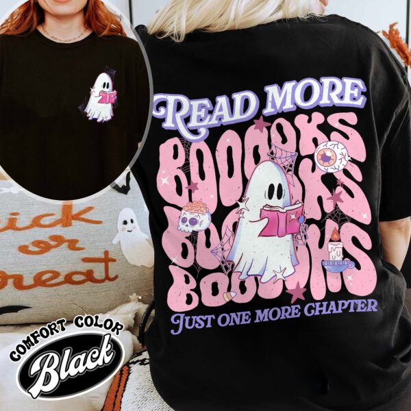 read more booooks halloween t shirt vintage spooky season halloween party shirt womens book lover t shirt