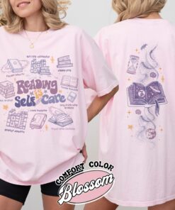 reading is self care comfort colors shirt vintage book lover gift t shirt womens reading self care t shirt tea6z