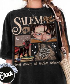 retro salem book club comfort colors shirt vintage spooky book lover t shirt womens halloween black cat shirt bdrcu