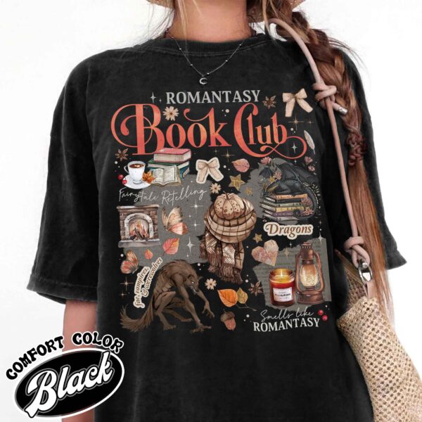 romantasy reader book club vintage fall bookish womens t shirt fall in love with reading tee 04dp1