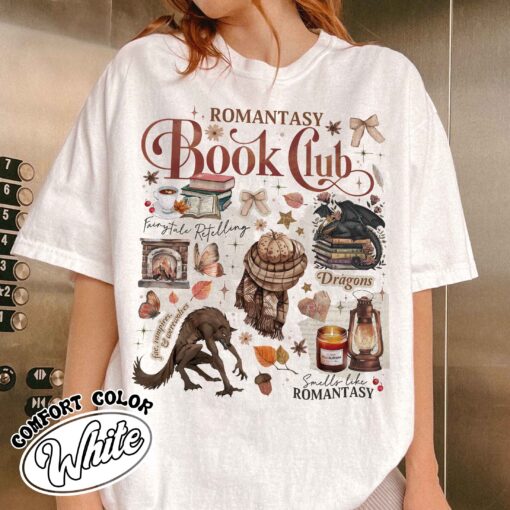 romantasy reader book club vintage fall bookish womens t shirt fall in love with reading tee qd2au