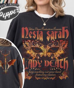 sarah j maas merch nesta comfort colors shirt vintage velaris acotar womens nesta archeron lady death t shirt icmro