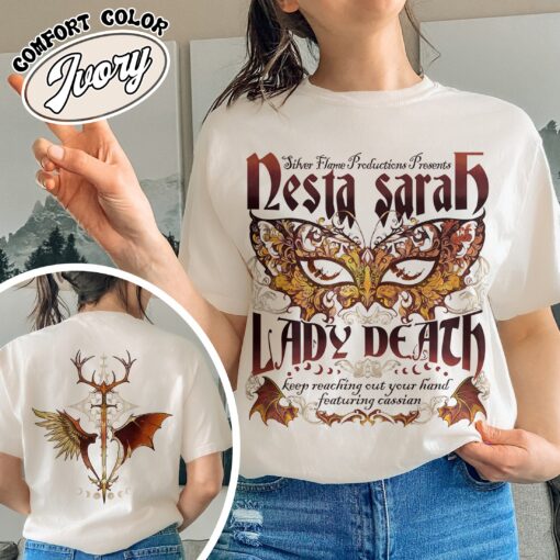 sarah j maas merch nesta comfort colors shirt vintage velaris acotar womens nesta archeron lady death t shirt pr1n1