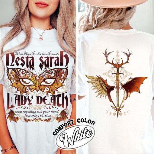 sarah j maas merch nesta comfort colors shirt vintage velaris acotar womens nesta archeron lady death t shirt s5bzr