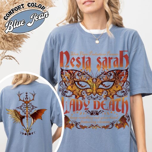 sarah j maas merch nesta comfort colors shirt vintage velaris acotar womens nesta archeron lady death t shirt zvu80