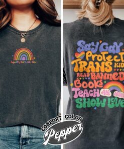 say gay protect trans kids comfort colors shirt vintage lgbt pride womens equality t shirt say gay shirt true2