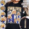 Senior Year Cheer Mom Shirt - Vintage Custom Senior Cheer Mom Womens T-Shirt with Picture