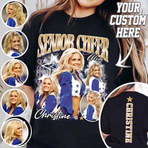 senior year cheer mom shirt vintage custom senior cheer mom womens t shirt with picture jzq9e