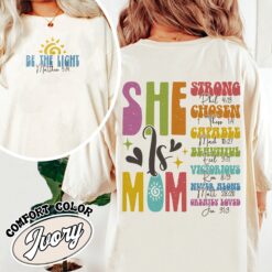 she is mom christian comfort colors shirt vintage christian womens empowered mom bible verse t shirt lhw4s