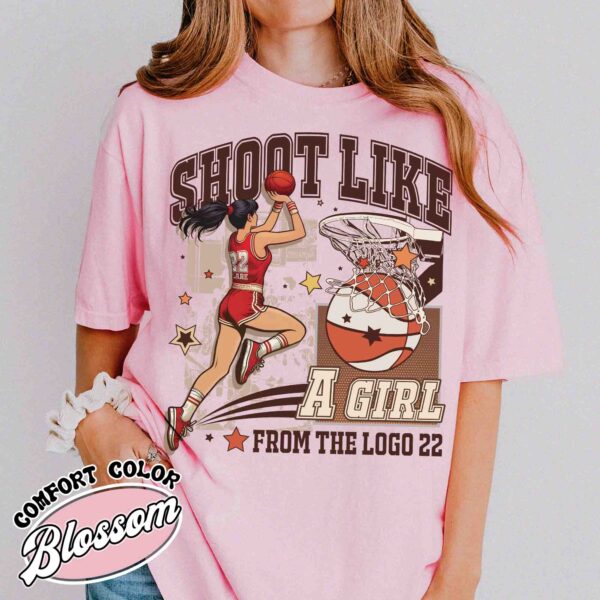 shoot like a girl shirt vintage womens basketball t shirt girls basketball sport tee 57tc6