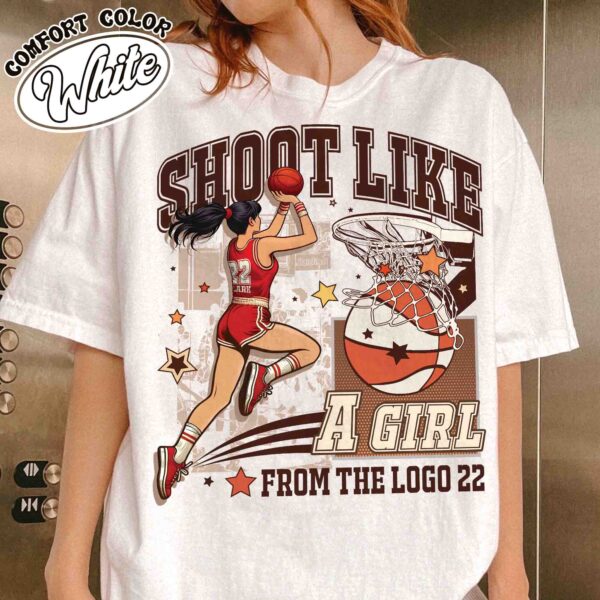 shoot like a girl shirt vintage womens basketball t shirt girls basketball sport tee sytny