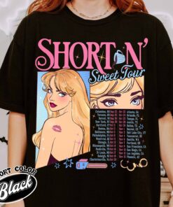 short n sweet shirt vintage music tour 2024 womens concert t shirt soft girl aesthetic espresso tee eahm3