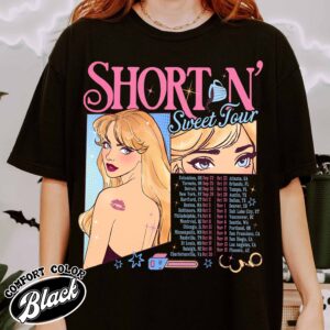 short n sweet shirt vintage music tour 2024 womens concert t shirt soft girl aesthetic espresso tee eahm3