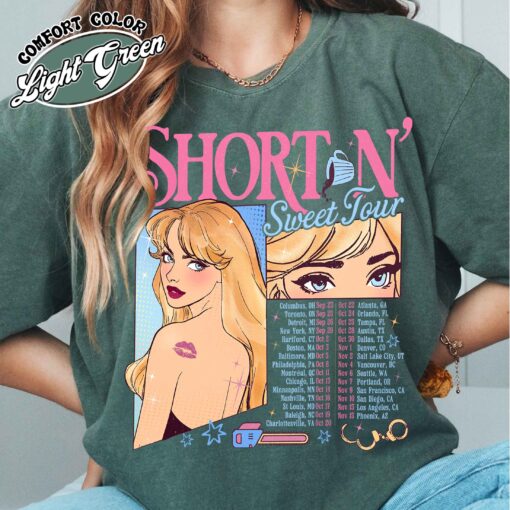 short n sweet shirt vintage music tour 2024 womens concert t shirt soft girl aesthetic espresso tee hrloq