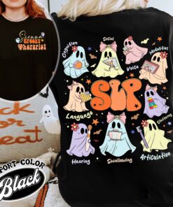 speech therapy slp halloween vintage speech therapist spooky halloween womens t shirt izacq