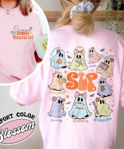 speech therapy slp halloween vintage speech therapist spooky halloween womens t shirt pasjy