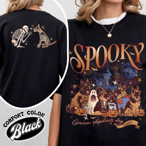 spooky dog mom shirt vintage halloween ghost dog womens t shirt trick or treat dog tee 6spew