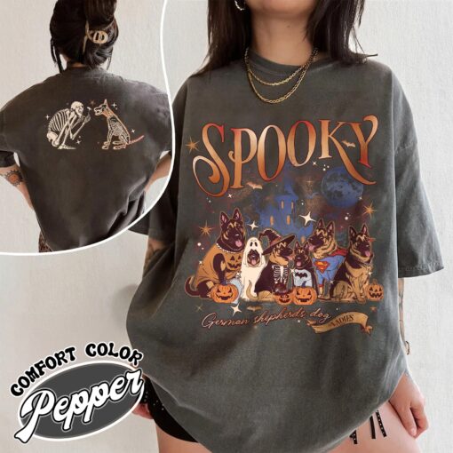 spooky dog mom shirt vintage halloween ghost dog womens t shirt trick or treat dog tee gmkzu