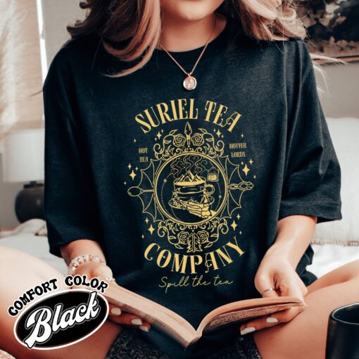 suriel tea co comfort colors shirt vintage bookish womens acotar gift t shirt 0vjkg
