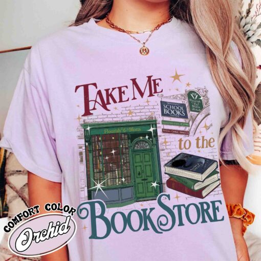 take me to the book store shirt vintage wizard book shop womens t shirt bookish librarian tee