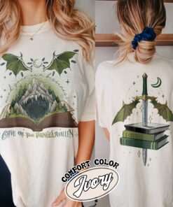 team caves crescent city comfort color shirt vintage book lover womens house of flame and shadow t shirt ojppj