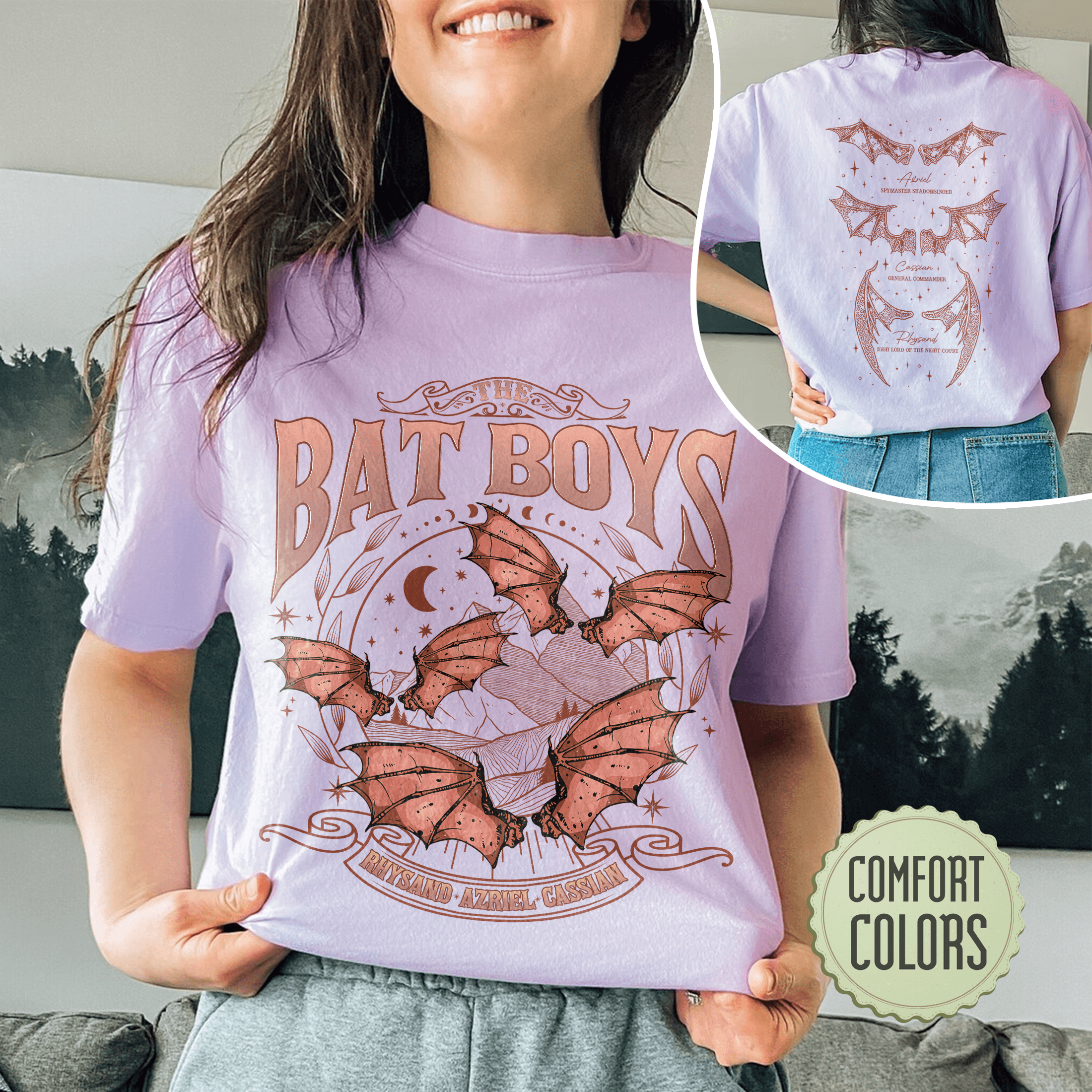 the bat boys comfort colors shirt vintage acotar the night court womens rhysand cassian azriel t shirt