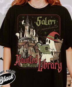 the haunted library shirt vintage bookish halloween womens t shirt ghost reading books gift 1pl8y