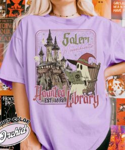 the haunted library shirt vintage bookish halloween womens t shirt ghost reading books gift 4u1cq