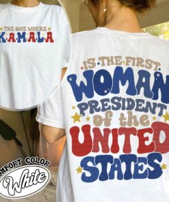 the one where kamala is the first woman president shirt vintage kamala harris 2024 womens election t shirt vote blue lhewx