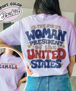 the one where kamala is the first woman president shirt vintage kamala harris 2024 womens election t shirt vote blue sufya