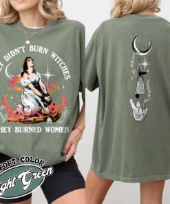 they didnt burn witches they burned women shirt vintage girls will be girls womens funny witch halloween t shirt j6tmf