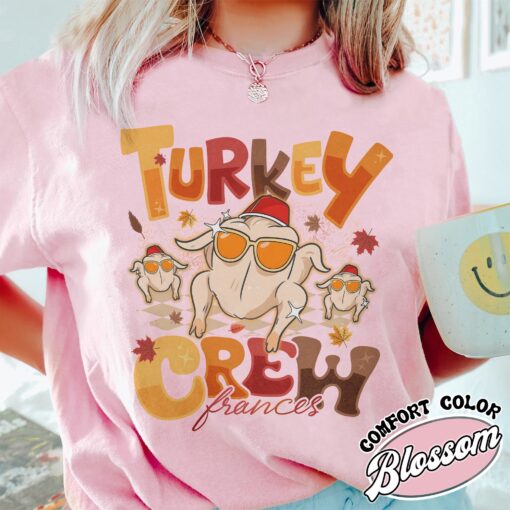 turkey crew tshirt vintage custom family thanksgiving womens t shirt personalized friendsgiving tee nd7qs