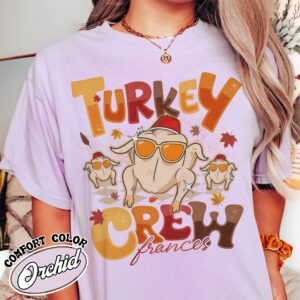 turkey crew tshirt vintage custom family thanksgiving womens t shirt personalized friendsgiving tee xanun