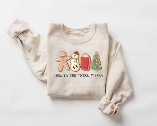 twins pregnancy announcement sweatshirt cookies for three please design funny christmas maternity apparel for expecting parents lth0n