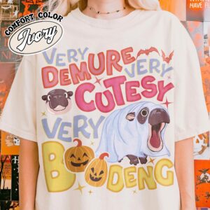 very demure very cutesy very boo deng shirt vintage baby hippo moo deng halloween womens t shirt ltv4i