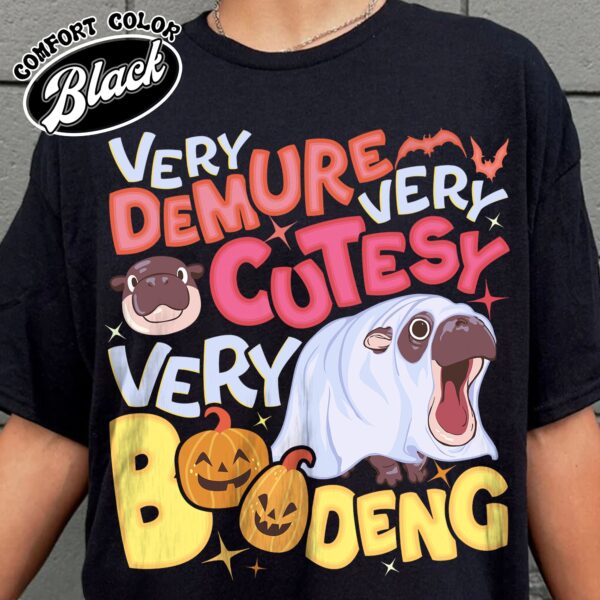 very demure very cutesy very boo deng shirt vintage baby hippo moo deng halloween womens t shirt u6q5m