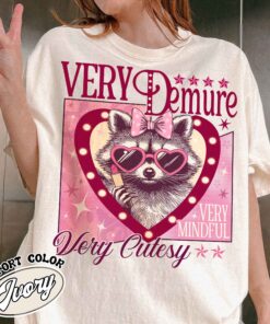 very demure very mindful comfort color shirt vintage funny raccoon womens demure social club t shirt zbeey