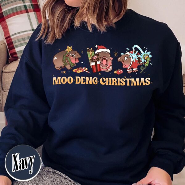 vintage baby hippo sweatshirt funny christmas shirt for animal lovers unique tee featuring moo deng design vhvzg