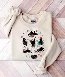 vintage black cat christmas sweatshirt for cat lovers featuring a fun holiday design ideal for xmas celebrations and cozy winter wear 4knba scaled