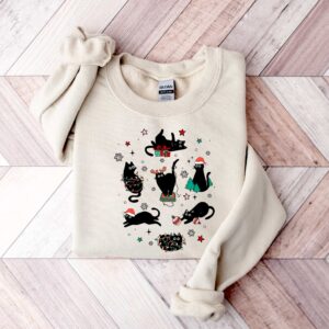 vintage black cat christmas sweatshirt for cat lovers featuring a fun holiday design ideal for xmas celebrations and cozy winter wear 4knba scaled