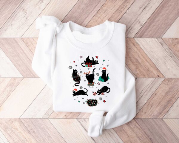 vintage black cat christmas sweatshirt for cat lovers featuring a fun holiday design ideal for xmas celebrations and cozy winter wear 87sep scaled