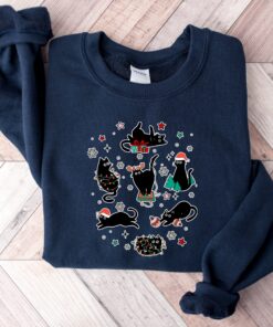 vintage black cat christmas sweatshirt for cat lovers featuring a fun holiday design ideal for xmas celebrations and cozy winter wear 8rhma scaled