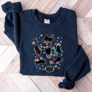 vintage black cat christmas sweatshirt for cat lovers featuring a fun holiday design ideal for xmas celebrations and cozy winter wear 8rhma scaled