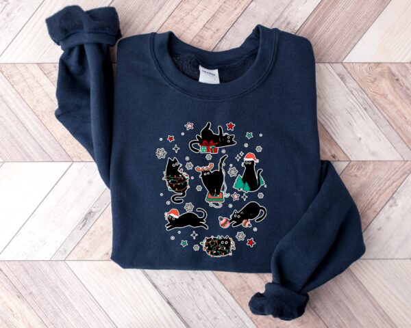 vintage black cat christmas sweatshirt for cat lovers featuring a fun holiday design ideal for xmas celebrations and cozy winter wear 8rhma scaled