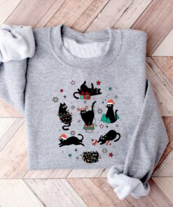 vintage black cat christmas sweatshirt for cat lovers featuring a fun holiday design ideal for xmas celebrations and cozy winter wear gyebl scaled