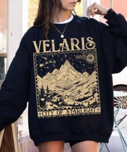 vintage bookish hoodie velaris city of starlight acotar sweatshirt featuring court of thorns and roses design for fans elyxj