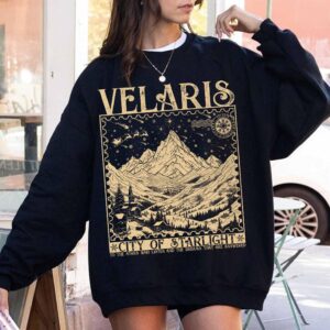 vintage bookish hoodie velaris city of starlight acotar sweatshirt featuring court of thorns and roses design for fans elyxj