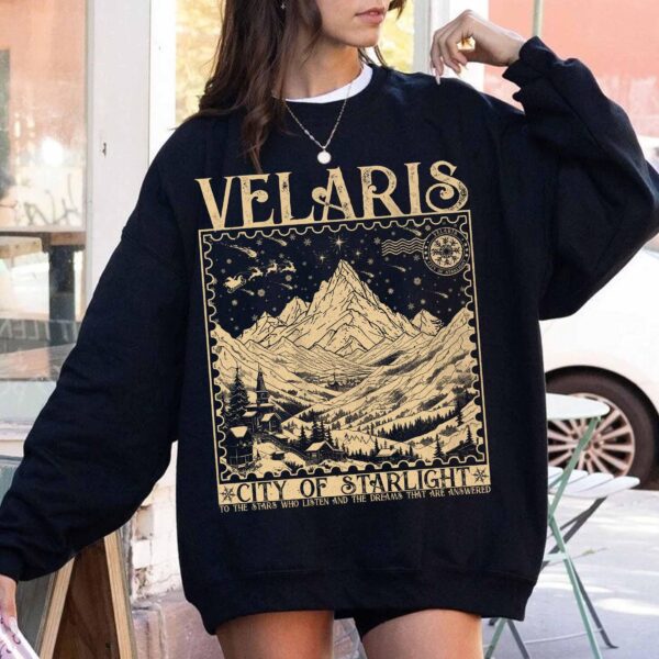 vintage bookish hoodie velaris city of starlight acotar sweatshirt featuring court of thorns and roses design for fans