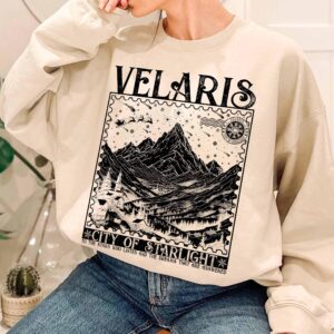 vintage bookish hoodie velaris city of starlight acotar sweatshirt featuring court of thorns and roses design for fans xhmxp